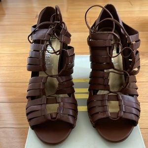 Daniblack Wedge Leather Sandals Size:8.5